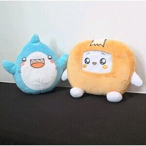 Lot Of 2 Lankybox Thicc Shark & Series 2 Boxy Plush Stuffed Animals